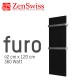 ZenSwiss Furo - 42 x 120 cm - 360 Watt - Schwarz Glanz