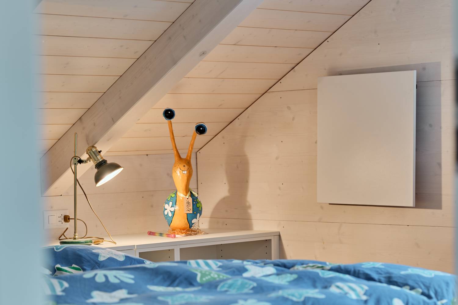 Die ecoheat Aura Infrarotheizung im Kinderzimmer.