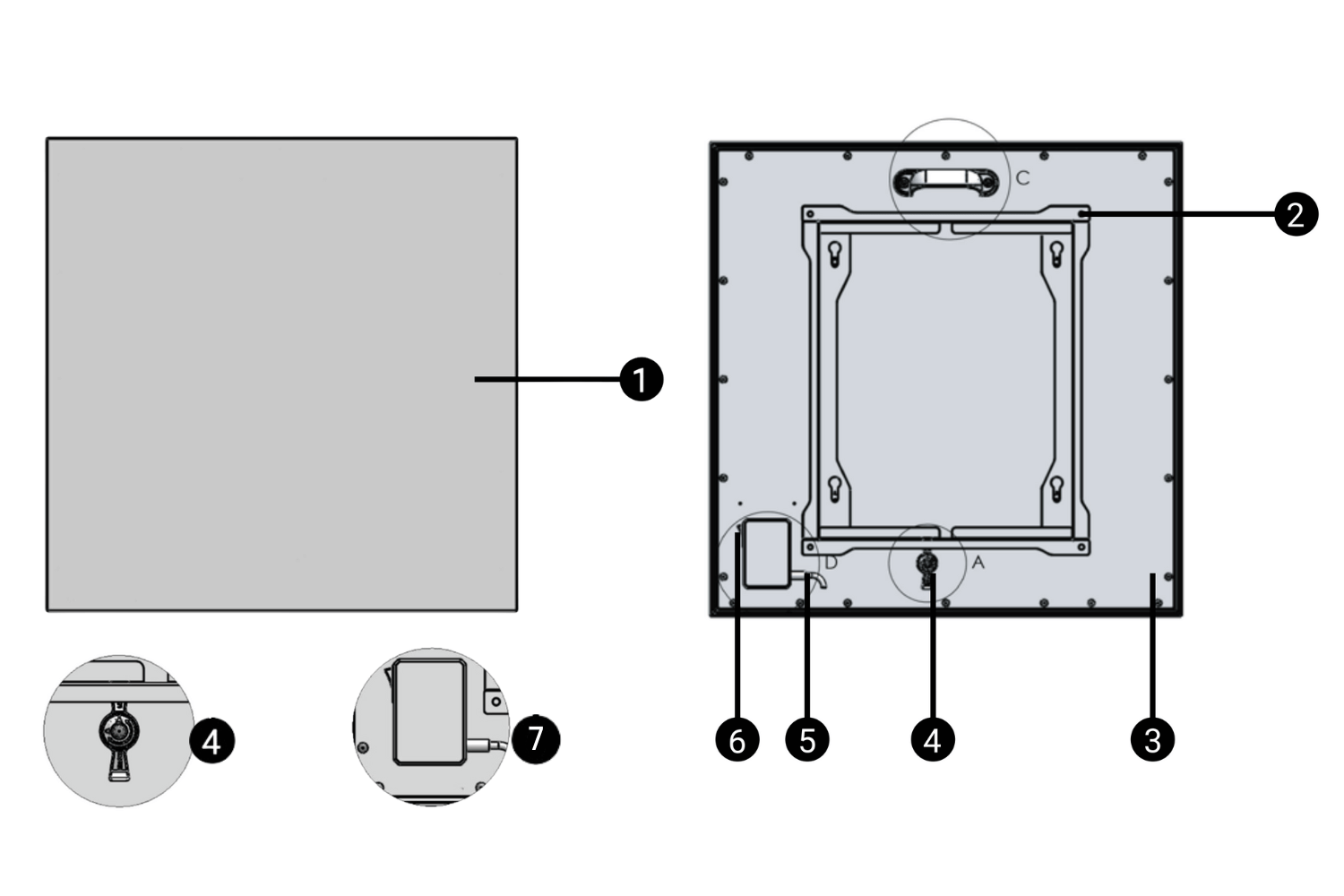 Rückseite der ecoheat Classic-T Infrarotheizung