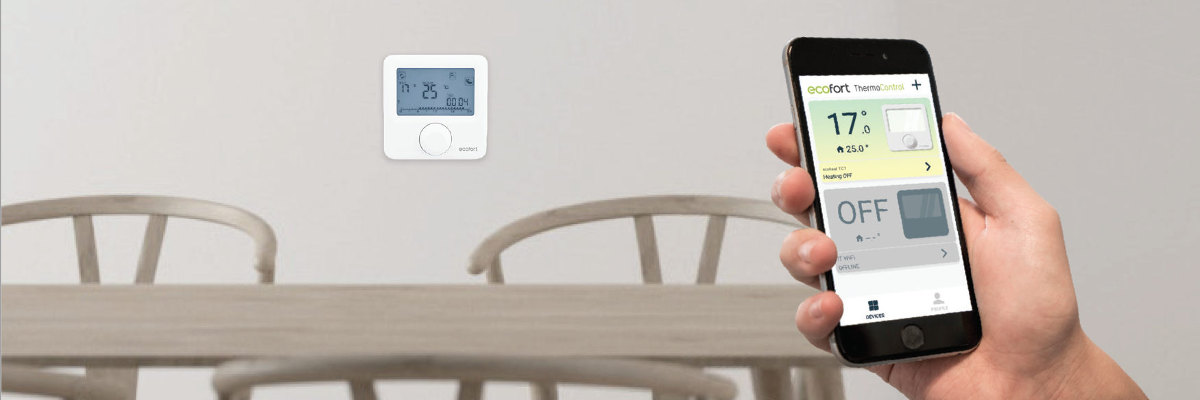 ecoheat TCT Funktthermostat Steuerung per Smartphone/Tablet