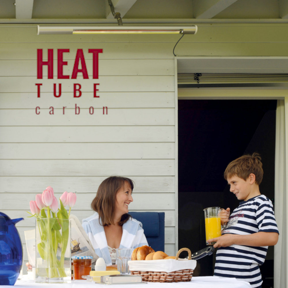 Heat Tube Infrarotstrahler auf der Terrasse