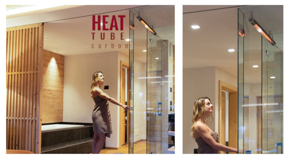 Heat Tube im Wellness-Bereich in einer Infrarotsauna