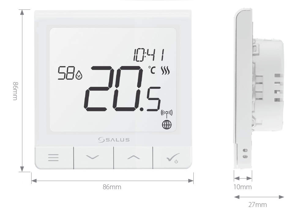 Salus SQ610 Quantum - Dimensionen